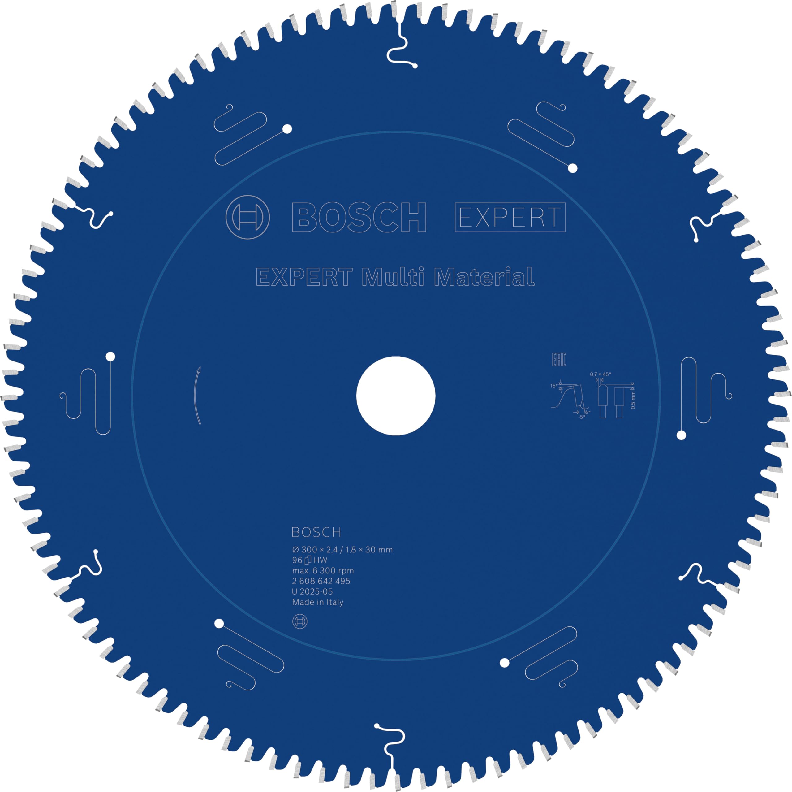 Bosch 1x Expert Multi Material Corded Circular Saw Blade for Mitre Saw (for Aluminium, Plastics, Ø mm, Professional Accessory Mitre Corded Circular Saw)