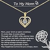Homeair Valentine's Day Gifts for Women,14K Gold Plated Birthstone Heart-shaped Pendant Necklace Mother's Day Anniversary Birthday Gift for Mother Daughter Granddaughter Girlfriend Bestie
