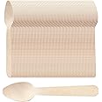 4 inch Mini Wooden Spoons, Biodegradable Compostable Birchwood, Food Grade Disposable Spoons Disposable Wooden Cutlery for Parties, Weddings, Camping 200pcs.