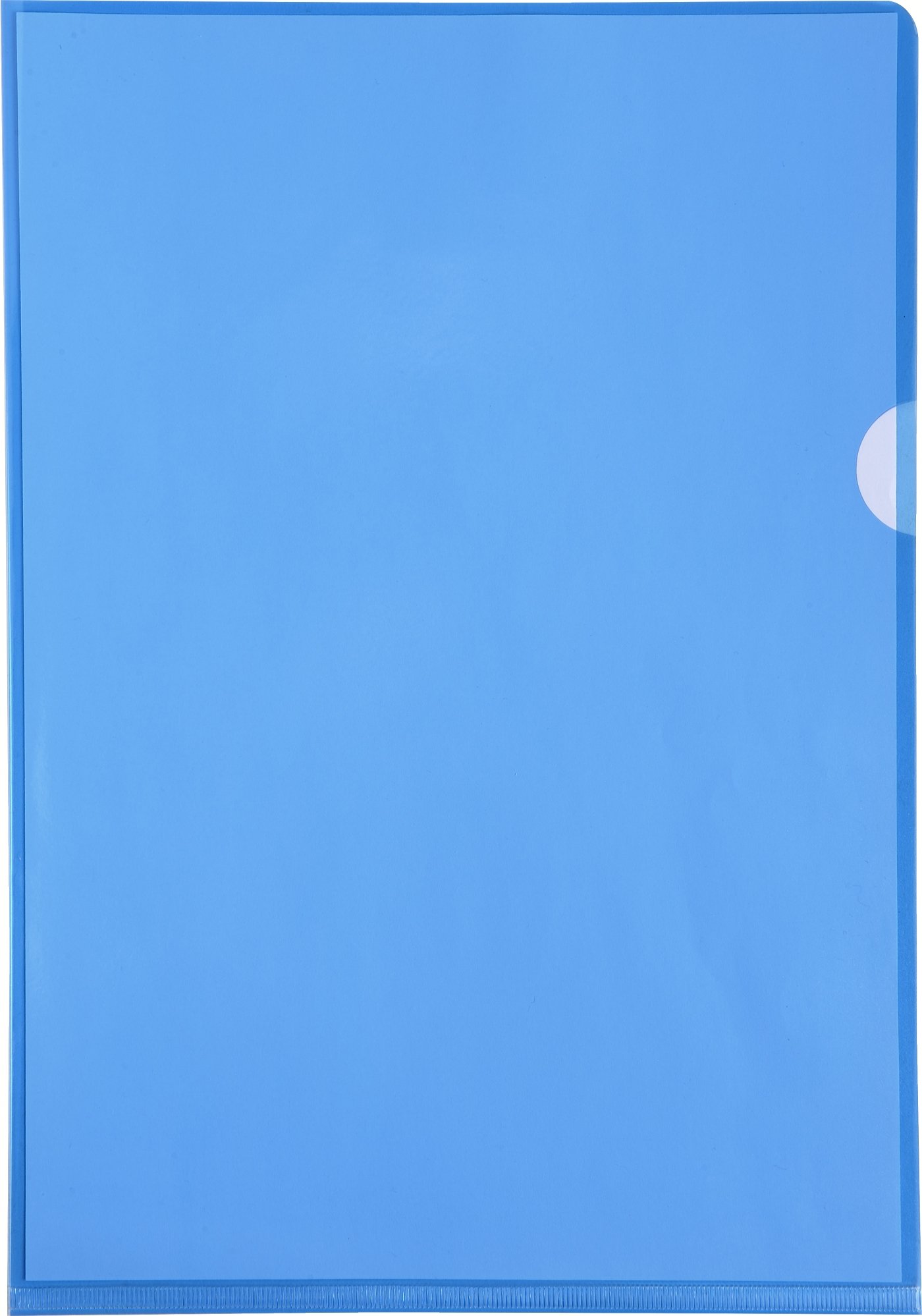 Exacompta - Ref 661225E - PVC Cut Flush Folder - Suitable for Holding A4 Documents, 0.1mm Clear PVC, Top & Right Openings, Cut Out for Easy Opening - Blue (Bag of 100)