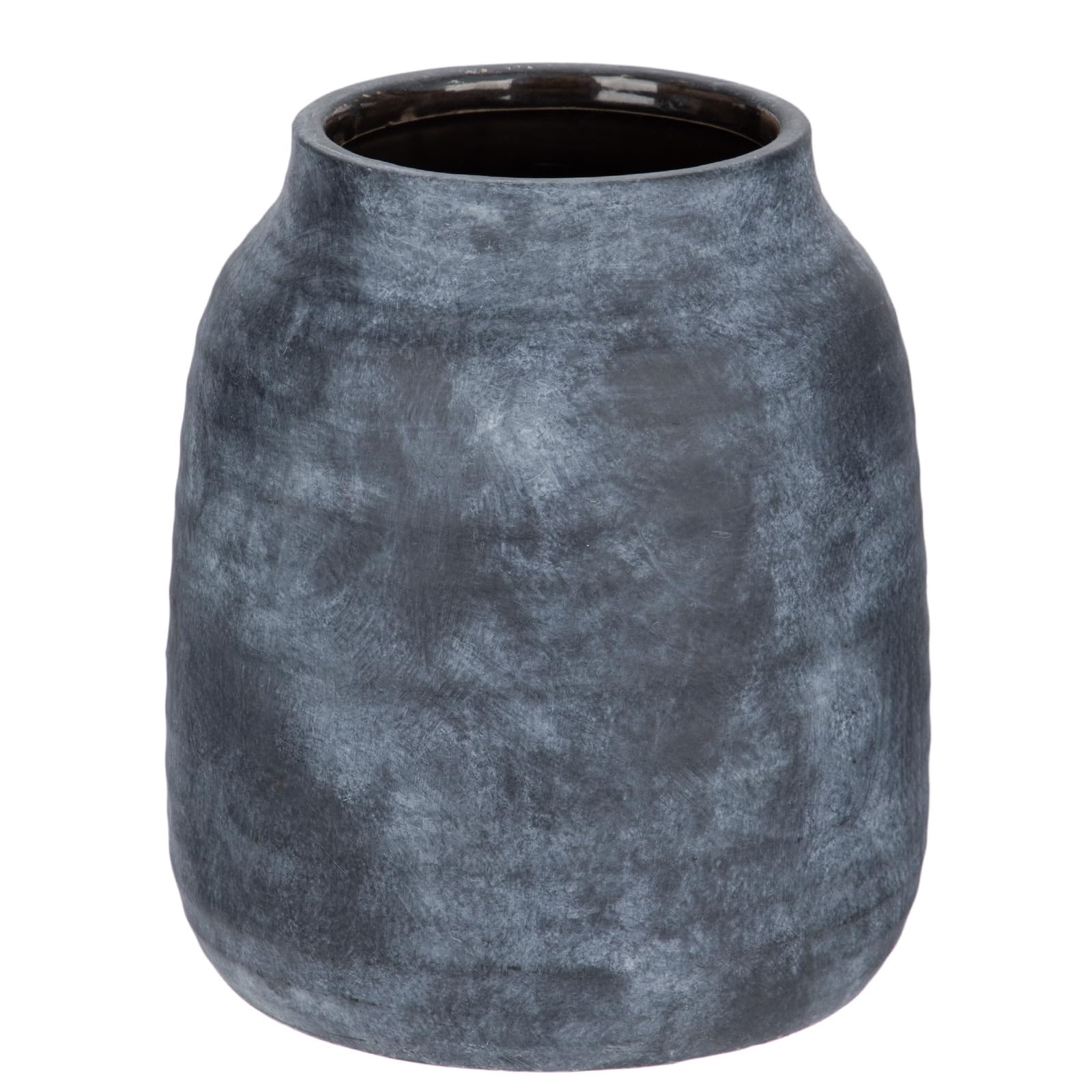 Briful 7" Large Ceramic Vase for Flowers, 18cm Tall Vases Rustic Blue Vases Whitewashed, 3.7-inch Opening Large Flower Vase for Pampas, Dry Plants, Fresh Flowers, Home Kitchen Decor