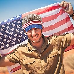 Unisex American Flag Sun Visors Hat with Brown Fake