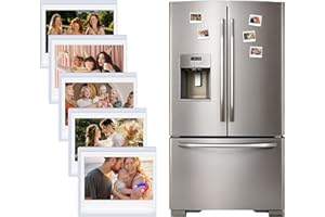 HIYQIN 5 Pack Magnetic Photo Frames for Instax Wide Film, for Polaroid Photo 3.5x4.25” Fridge Photo Display Fits for Instax Wide 400/300/210, for Polaroid Now/600/OneStep+ - White