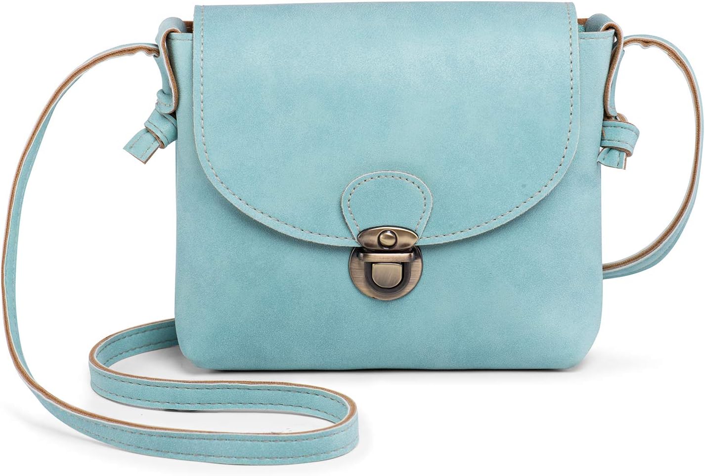 LaRechor Small Cross Body Bag for Women with ANTI-THEFT LOCK Vegan Leather Mini Ladies Handbag Side Shoulder Bag for Holiday Travel Summer