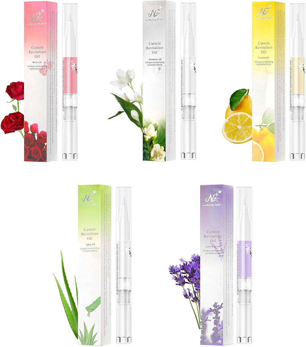 AISEELY Nutrition Oil Pen 5pcs Nail Cuticle Oil Pens Random Color Flavors