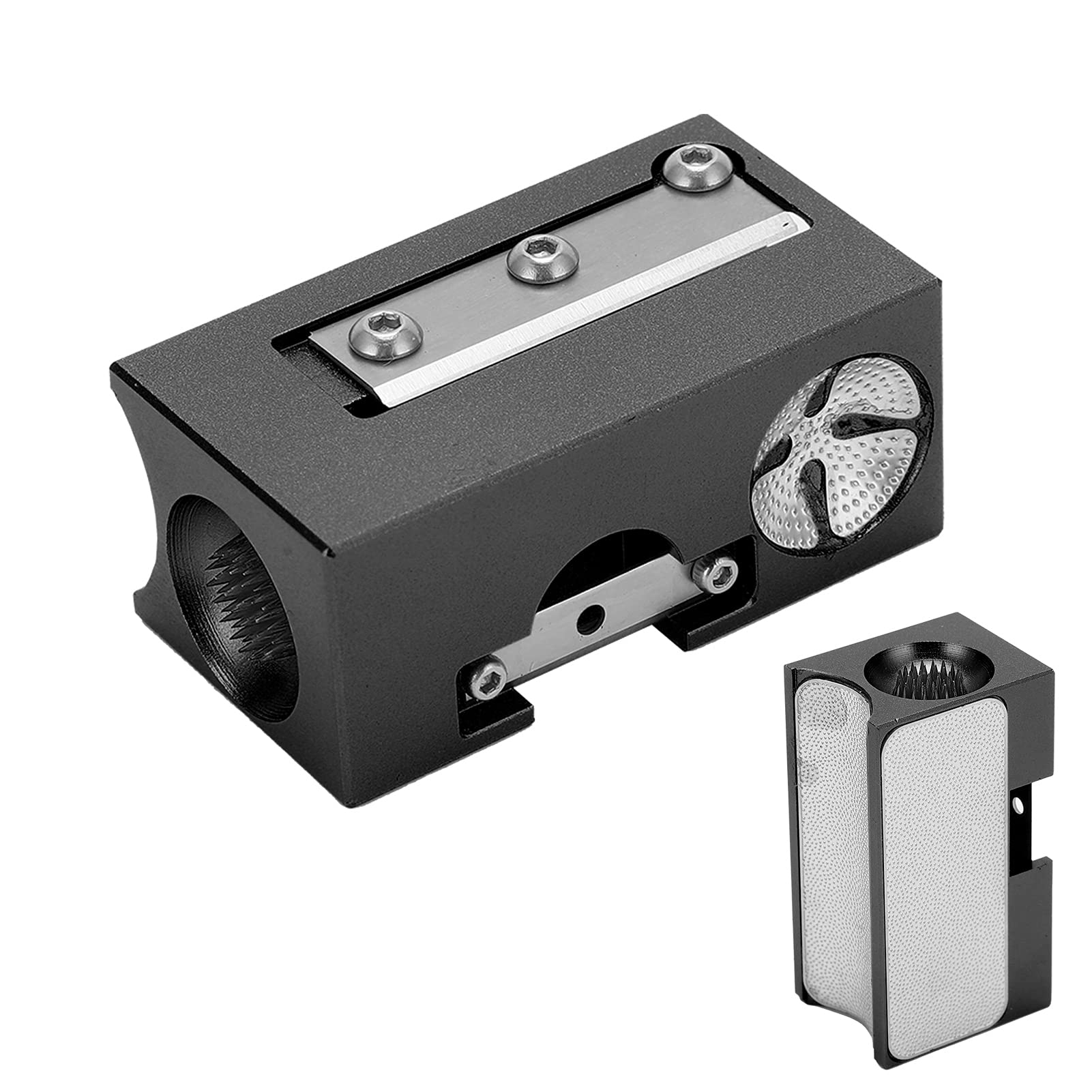 POENVFPO 8 in 1 Billiard Tip Tool, Aluminum Alloy + Stainless Steel Multifunctional Planer with Spare Blade Tool Wrench (Black)