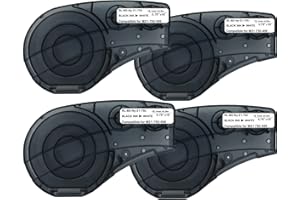 SIKOT Compatible Label Tape Replacememt for M21-750-499 Cartridge, 3/4 inches Nylon Labels Tape,Black on White Nylon Cloth Film Work with BMP21-PLUS/LAB M210 LAB M211 Printer-16' Length 0.75" Width 4 Pack