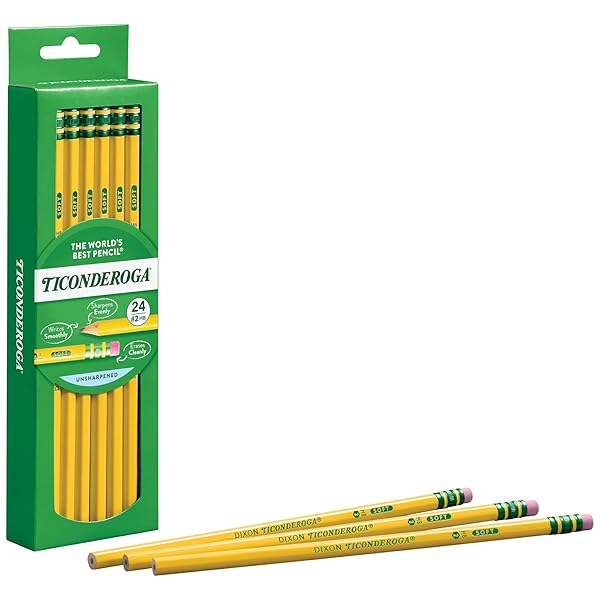 TICONDEROGA® PENCILS, #2 LEAD, MEDIUM SOFT, PACK OF 24