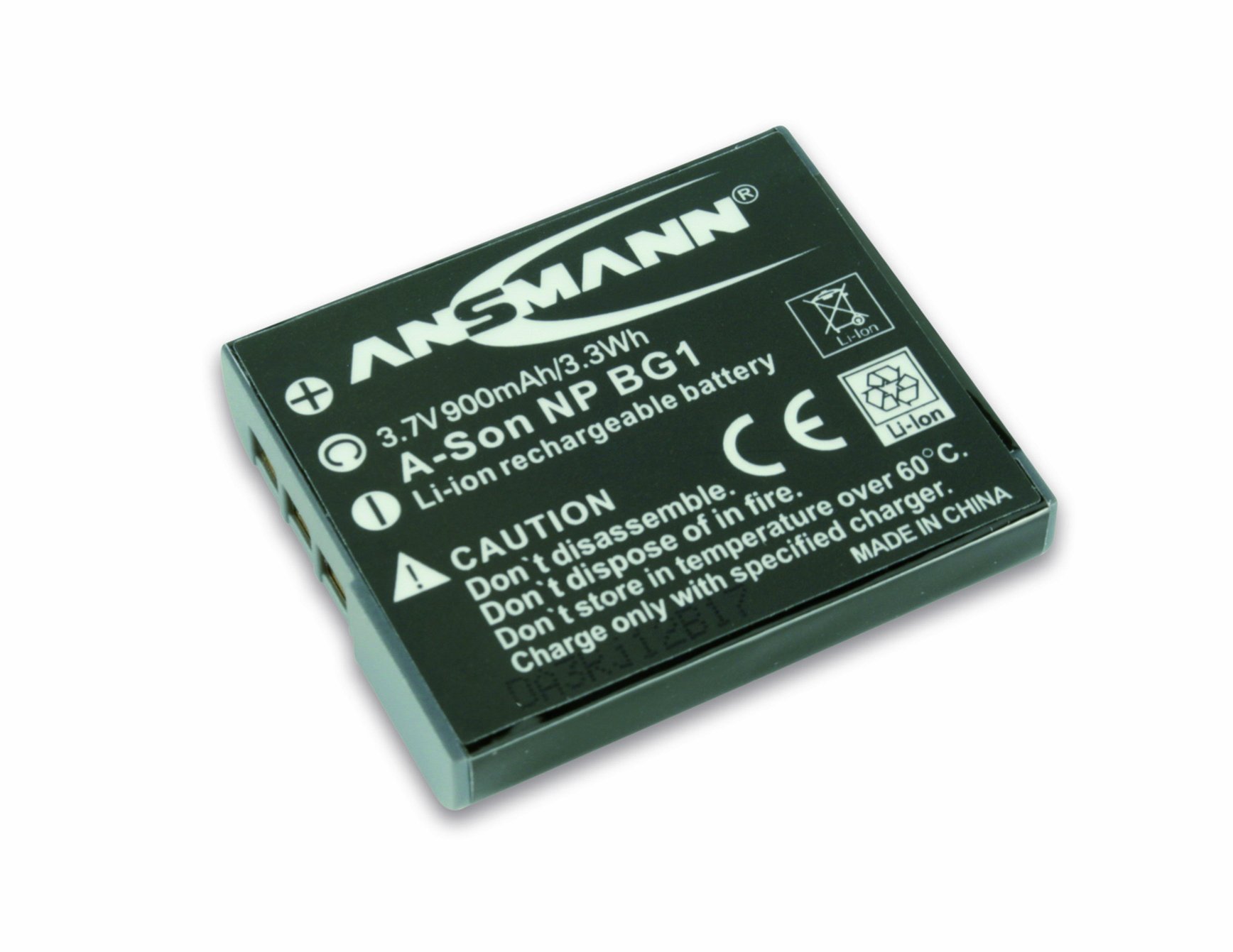 ANSMANN Li-Ion 3.7V Camera Battery Replacement For NP-BG1 [Pack of 1] Compatible with Sony Cameras Including Sony Cyber-shot DSC-H10, DSC-TX100V, HDR-GW55 & Many More - 5 Year Warranty