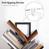 HOOBRO Tree Bookshelf Tall 9-Tier Floor Standing Book Shelf Rustic Brown Black view 7