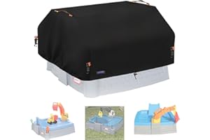 NGB Sandbox Cover for Little Tikes Dirt Diggers Excavator Sandbox,600D Heavy Duty Waterproof Oxford Fabric, Anti-UV Outdoor Toys Sandbox Cover,Black+Orange(Cover Only).