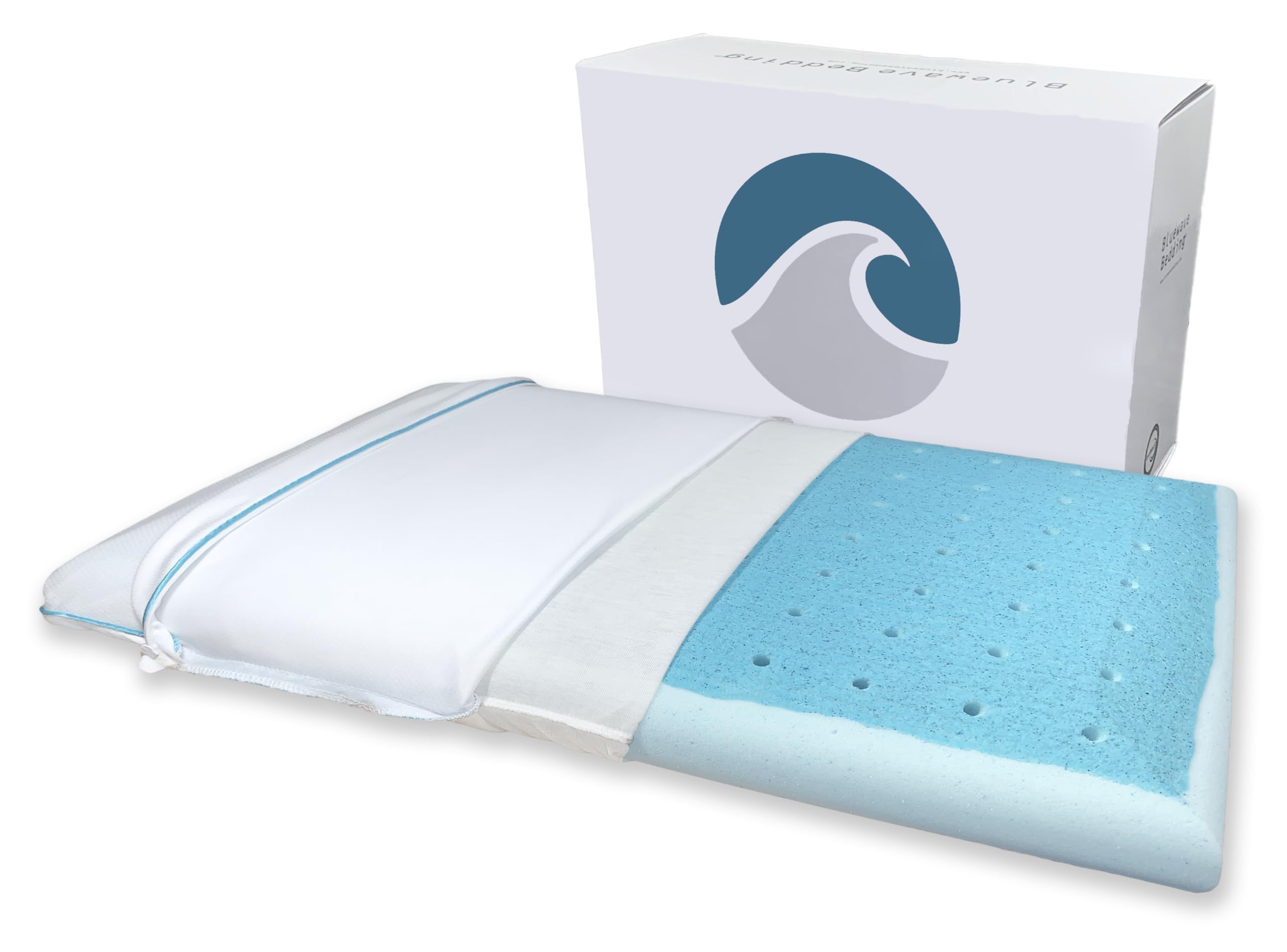 Photo 1 of **** FactorySealed Bluewave Bedding Extra Slim Max Cool CarbonBlue Gel Memory Foam Pillow for Stomach and Back Sleepers - Thin, Flat Design with Advanced Cooling (1.75-Inch Height, Standard Size)