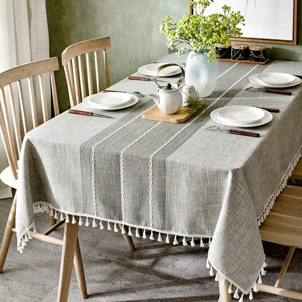 Best round table cloth damask stripe