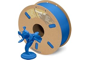 DURAMIC 3D PLA Filament 1.75mm Blue 1kg Spool, Jam-Free High Stifness 3D Printing Filament with Cardboard Spool, No-Tangling No-Clogging Dimensional Accuracy 99% +/- 0.03 mm
