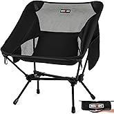 Overmont Ultralight Portable Camping Chair- Lightweight Folding Backpacking Chair, Support up to 330Lbs Compact Beach Chair for Adults with Carry Bag for Backpack Hiking Fishing Outdoor Camp Travel