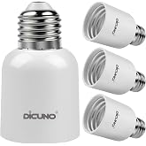 DiCUNO E26 to E39 Socket Adapter, Convert E26 to Mogul Base Socket, 4-Pack | Medium E26 to Mogul E39 Screw Base Adapter, Light Bulb Socket Adapter for Antique lamp, Maximum 300W, 165℃ Heat Resistant