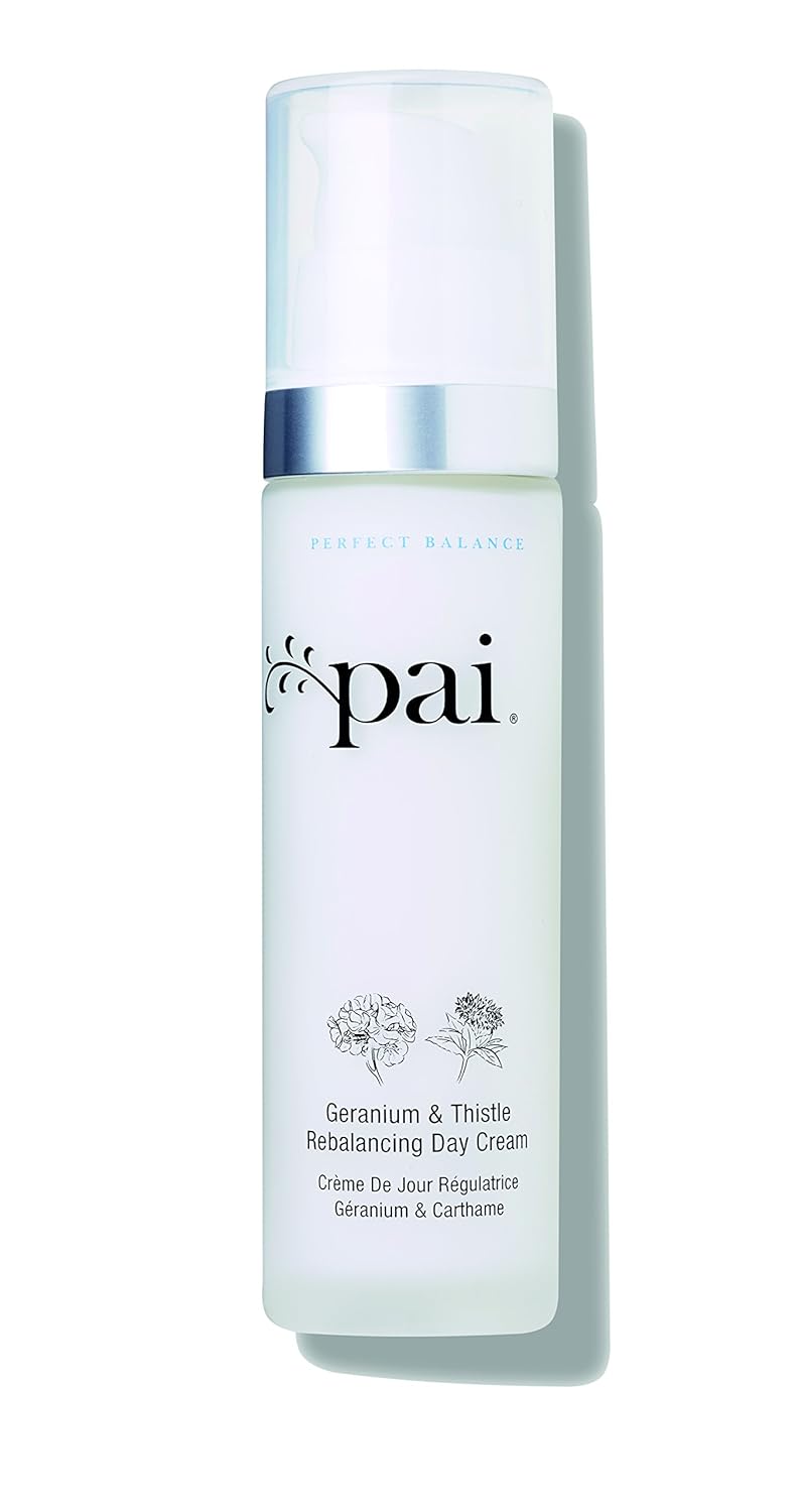 Pai Skincare Organic Geranium & Thistle Rebalancing Day Cream Moisturizer for Oily-Sensitive and Combination T - Zone Skin Control -50 ml