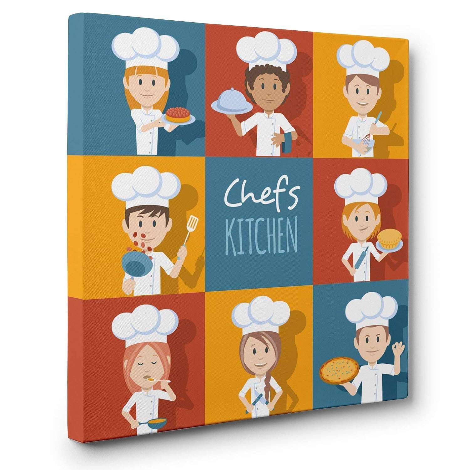 Chef Kitchen Kids Cooking CANVAS Wall Art Home Décor Handmade