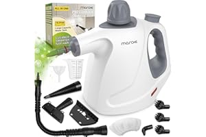 MOSCHE Multi-Surface Handheld Steam Cleaner with 11-Pieces Accessories, 15.2OZ All Natural Pressurized Steamer for Cleaning, Multipurpose Steam Cleaner for Home to Clean Floor, Grout, Tile, Grease and More