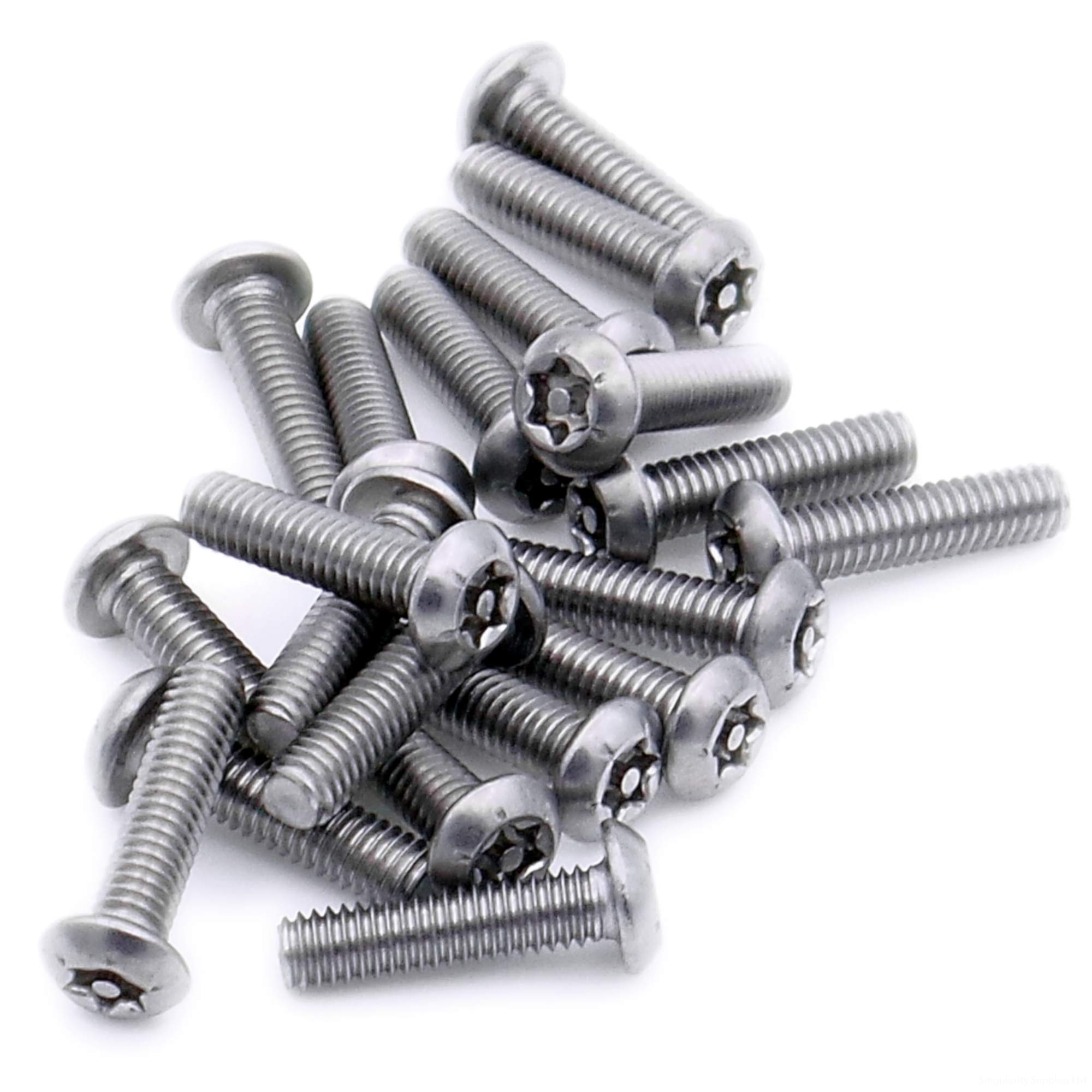 M4 (4mm x 6mm) TX Security Socket Button Machine Screw (Bolt) - Stainless Steel (A2) (Pack of 20)