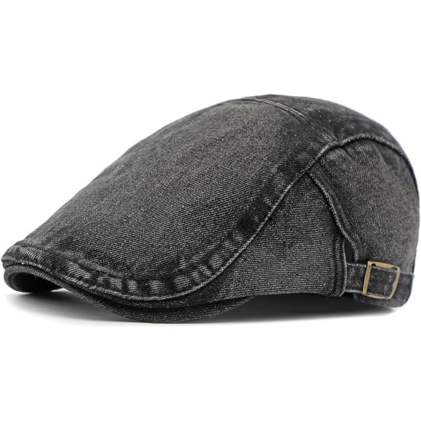 Kangqifen Mens Womens Distressed Flat Cap Washed Denim  display picture 1
