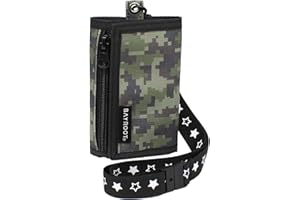 BayRoot] Wallet for kids boys juniors coin purse neck strap compact lightweight digital camouflage