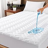 Queen Size Waterproof Mattress Protector Quilted, Breathable Ultra-Soft Filling Mattress Pad, Fitted Deep Pocket Mattress Cov