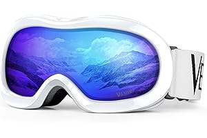 VELAZZIO Kids Ski Goggles, Snowboard Goggles OTG Snow Goggles Anti-Fog Double-Layer Lenses, 100% UV Protection