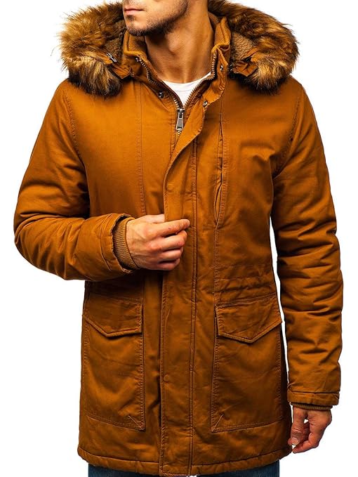 BOLF Herren Winterjacke Parkajacke Kapuzenjacke Wärmejacke Casual Style 4D4