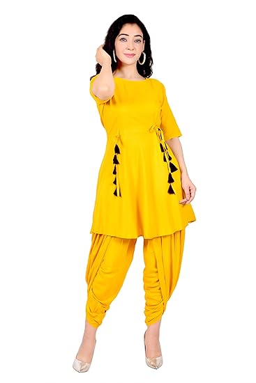 Women's Paris Style Rayon Dhoti Kurta Set