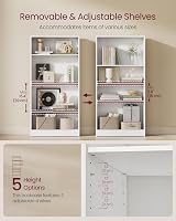 VASAGLE 4 Tier Bookcase Adjustable Shelves White LBC107T14 60x24x121 cm view 3