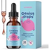 JoySpring Genius Drops for Kids | Clinically Proven Focus Supplement | Liquid Herbal Focus Supplement with Ginkgo Biloba for Kids (1 fl oz) 30 Servings