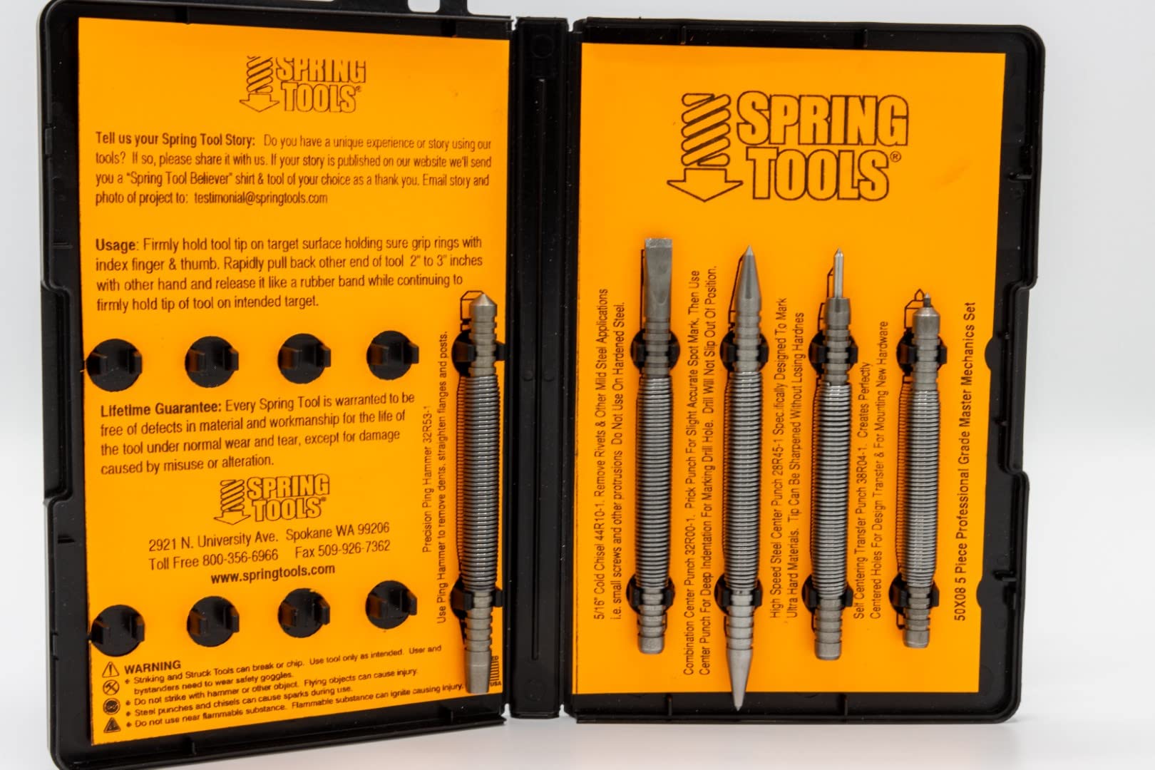 Photo 1 of Spring Tools Master Mechanics 5-Piece Metal Working Tool Set - Auto Body Repair Kit - Made in USA - Includes Ping Hammer, HSS Punch, Cold Chisel - Professional Automotive Tools