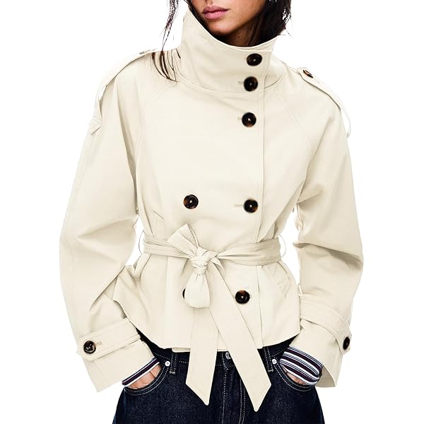 Amazon.com: Megfie Jackets for Women Trendy Vintage Trench Coat