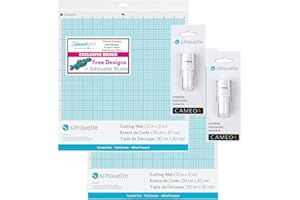 SILHOUETTE AMERICA Silhouette Cameo 4 Autoblade and Standard Mat Doubles Pack Includes (2) 12 inch Standard Mat, (2) AutoBlade for use with the Cameo 4 and 50 Designs