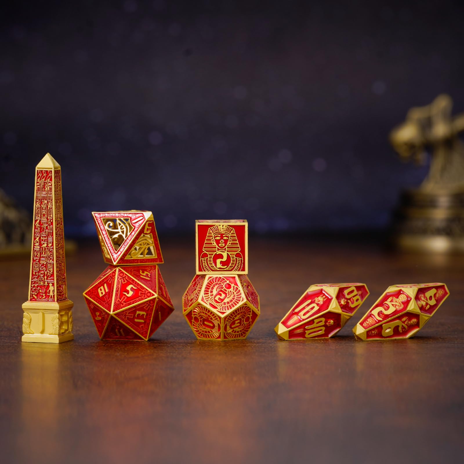 Neteru Dice Egyptian Theme Zinc Alloy Metal Dice