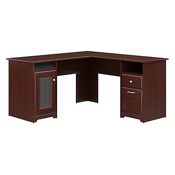 Amazon.com: Bush Furniture Cabot L Shaped Desk in Harvest Cherry ...
