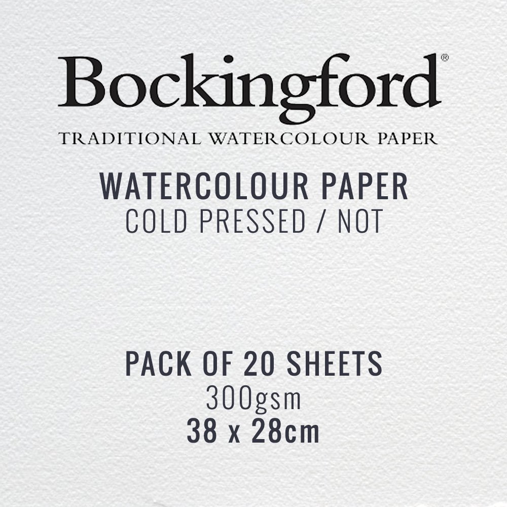 Bockingford Watercolour Paper 300gsm Cold Pressed 38 x 28 cm / 15 x 11" (Pack of 20 Sheets)