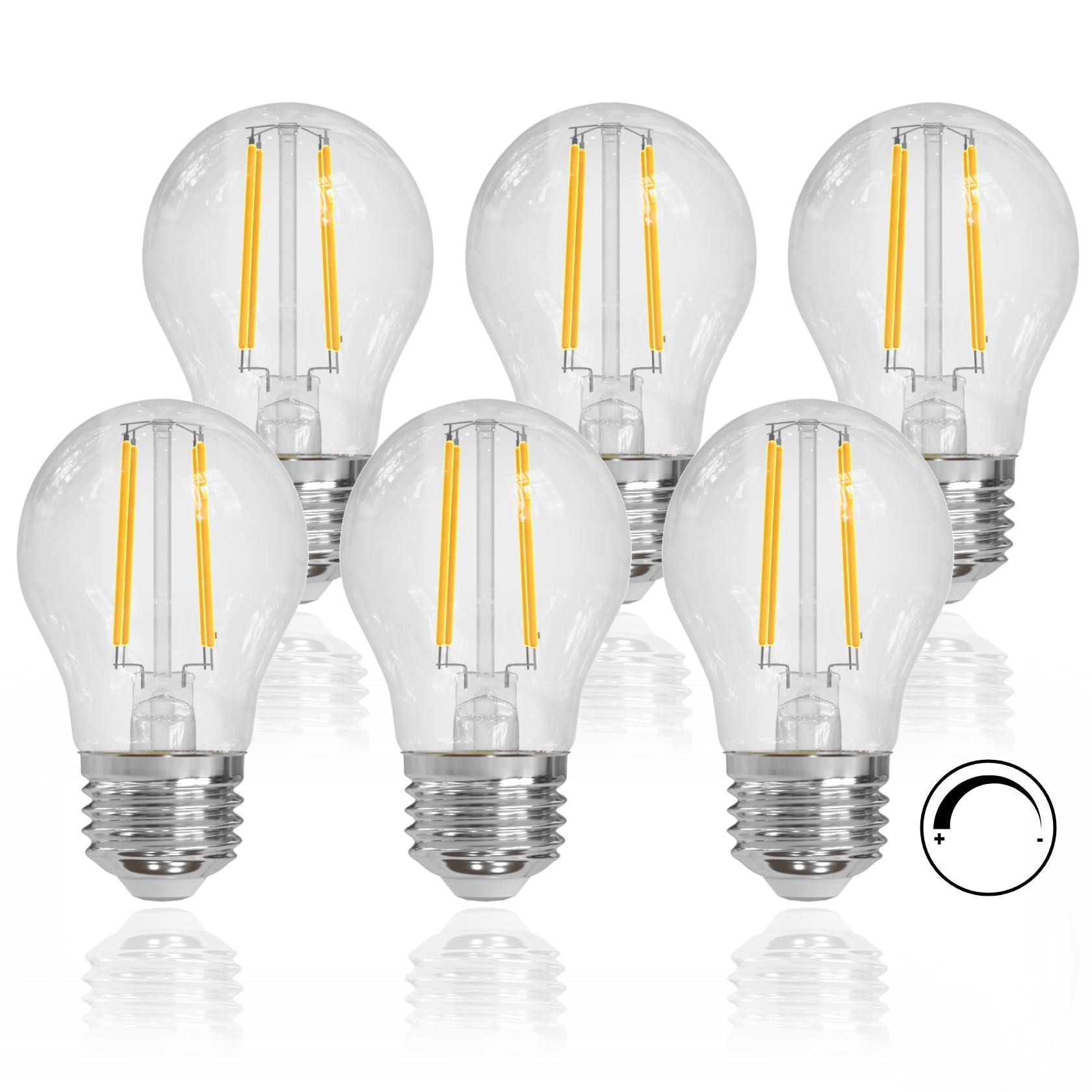Photo 1 of ORALUCE Dimmable LED Light Bulbs Soft White 2700K, A15 Edison Bulbs 60 Watt Equivalent, G45 E26 Bulb 6W 600 Lumens for Ceiling Fan, Chandelier, Appliances, Vanity, 6 Pack