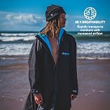Dryrobe Advance Waterproof Changing Robe Long Sleeve Kids 10-13 Black Blue view 6