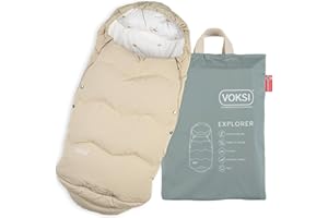 Voksi Explorer Stroller Footmuff, Natural Wool and Down, Universal Fit, Product of Norway