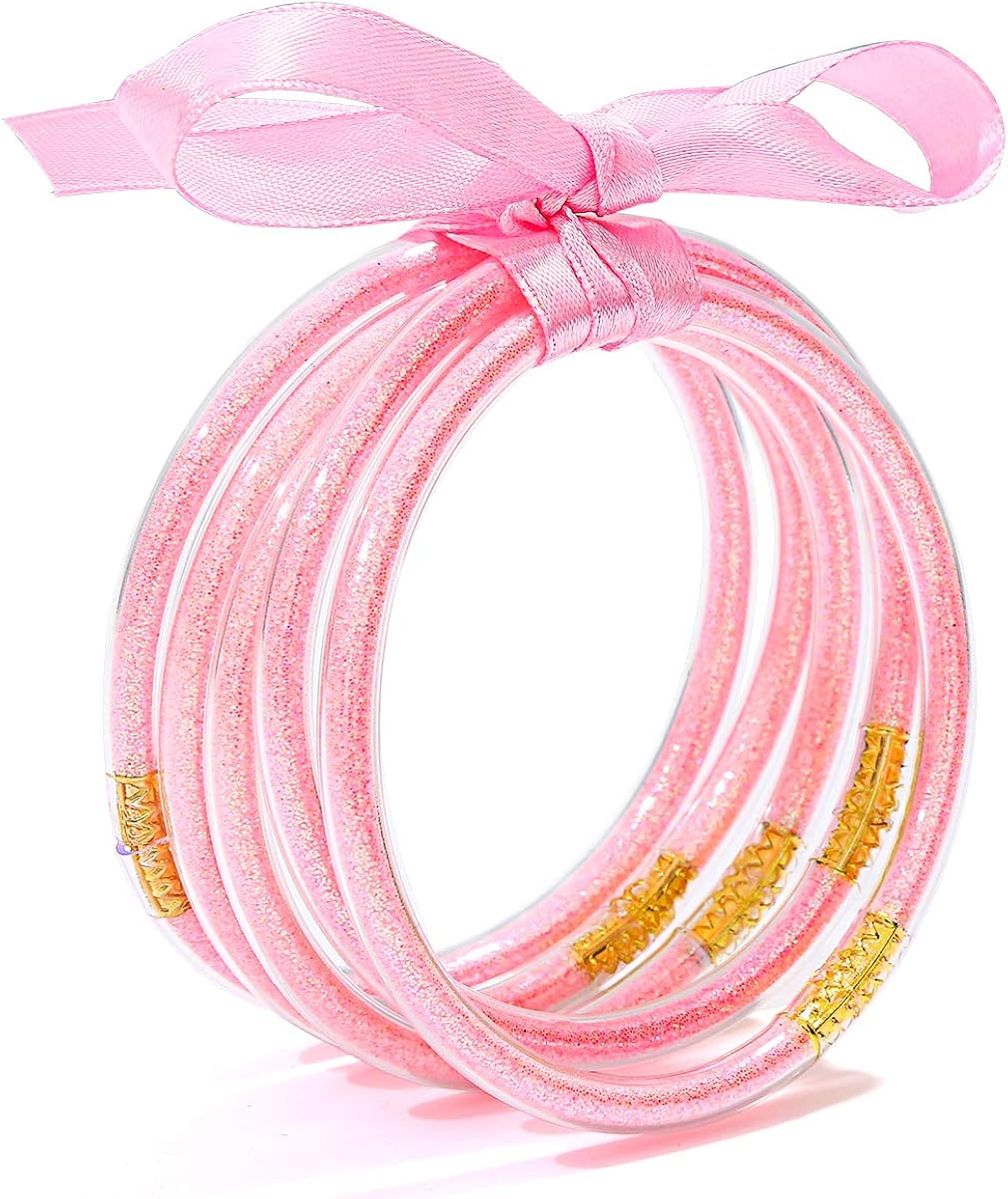 Glitter Jelly Bracelets Set Gold Powder Lining Fashion