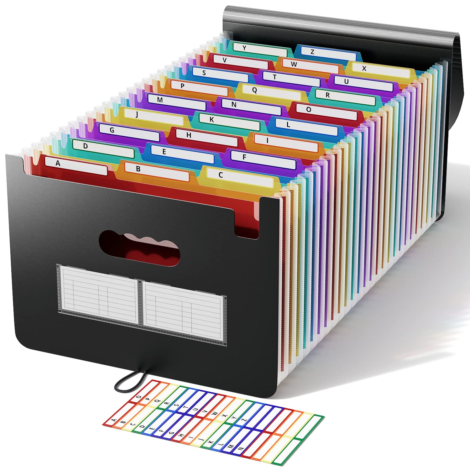 Photo 1 of ABC life 26 Pockets Accordion File Organizer/Expanding File Folder A4 Letter Size Expandable Filling Box/Plastic Accordian Document Paper Coupon Bill Receipt Organiser, A-Z Alphabetical Colored Tabs