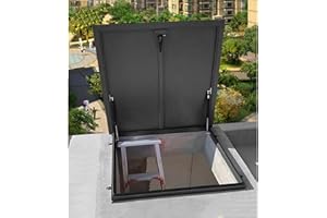 Roof Maintenance Hatch Cover Galvanized Powder Coated Steel, 20 22 24 26 28 30 32 34 39 in Grey Anti-Theft Door Skylight, Roo