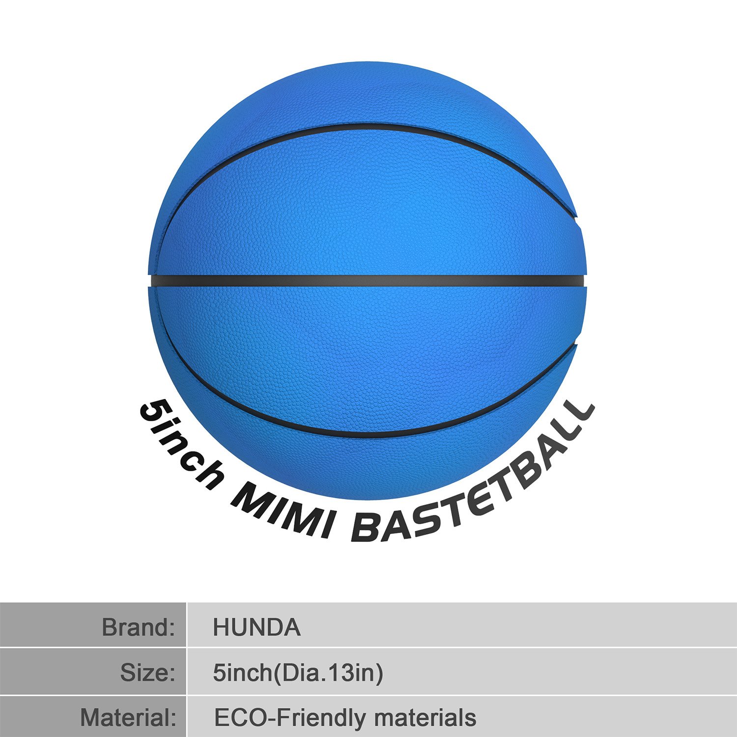 5inch Mini Basketball, HUNDA Indoor/Outdoor Small Basketball for Kids Soft and Bouncy Hand Held Ball +Eco-Friendly Material and Safe to Play