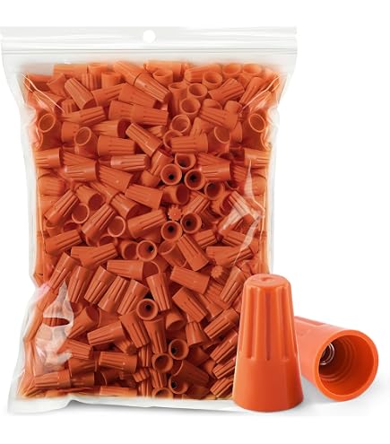 1000 PCS Orange 22-14 Gauge Twist On Wire Gard Connectors Conical