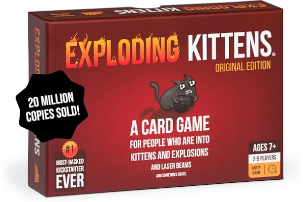 Exploding Kittens Original Edition - 2-5 Players - Ages 7+ - 15 Minutes to Play - High Stakes Card Game - Party Game, Family