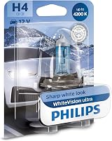 Philips WhiteVision Ultra Xenon Effect H4 Headlight Bulb 4.200K Single view 3