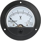 BAOMAIN 65C5 DC 0-5V Class 2.5 Analog Panel Volt Meter | DC 0-5V panel voltmeter for easy voltage testing. Class 2.5 accuracy with clear scale.