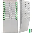 Volcora Expandable Time Card Rack 20 Pockets, Time Card Holder Wall Mount with 20 Number Stickers and 2 Screws, for Attendance Recorder